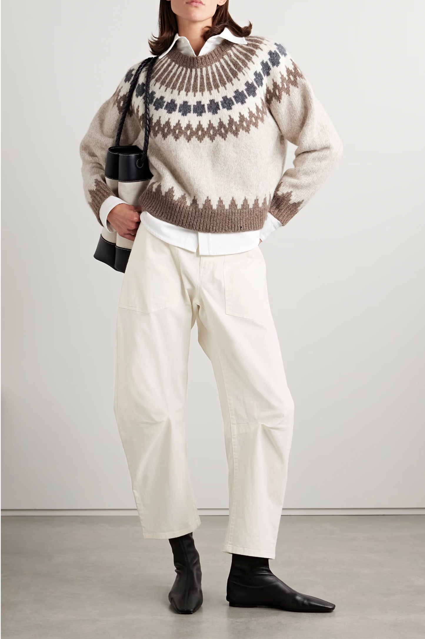Shon Cotton-Blend Twill Barrel-Leg Pants