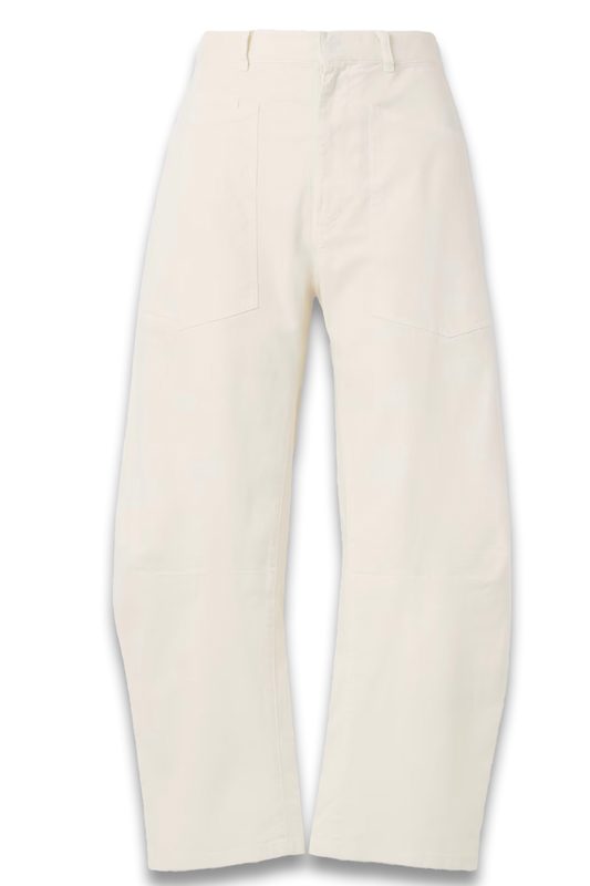 Shon Cotton-Blend Twill Barrel-Leg Pants