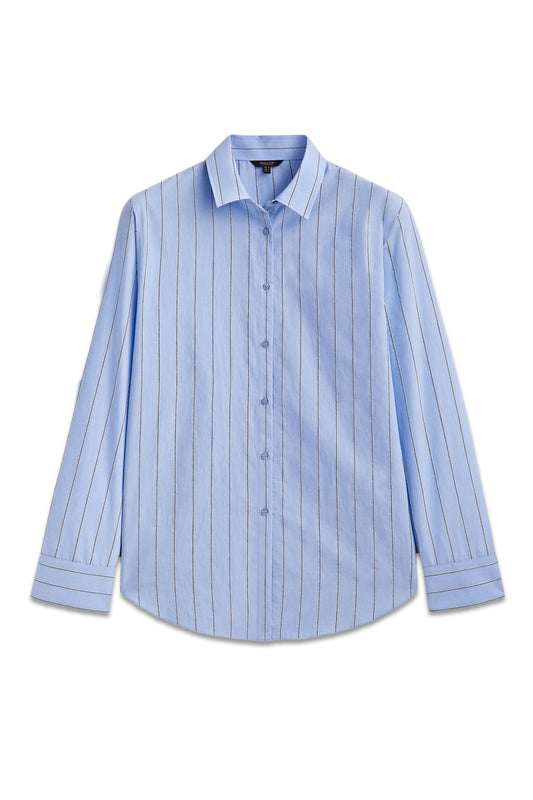Wide Striped Cotton Blend Shirt