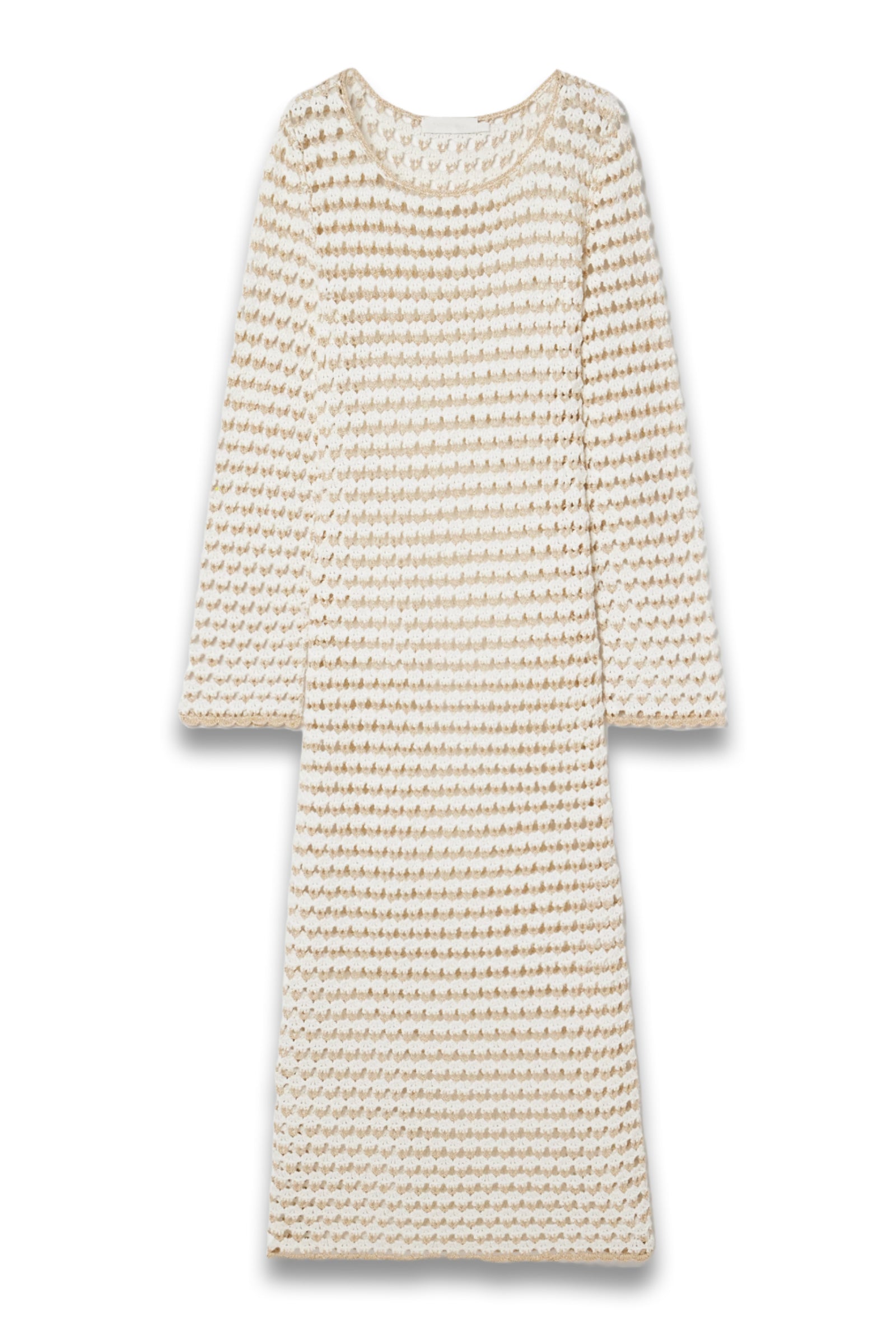 Knitted dress with long sleeves on a white background