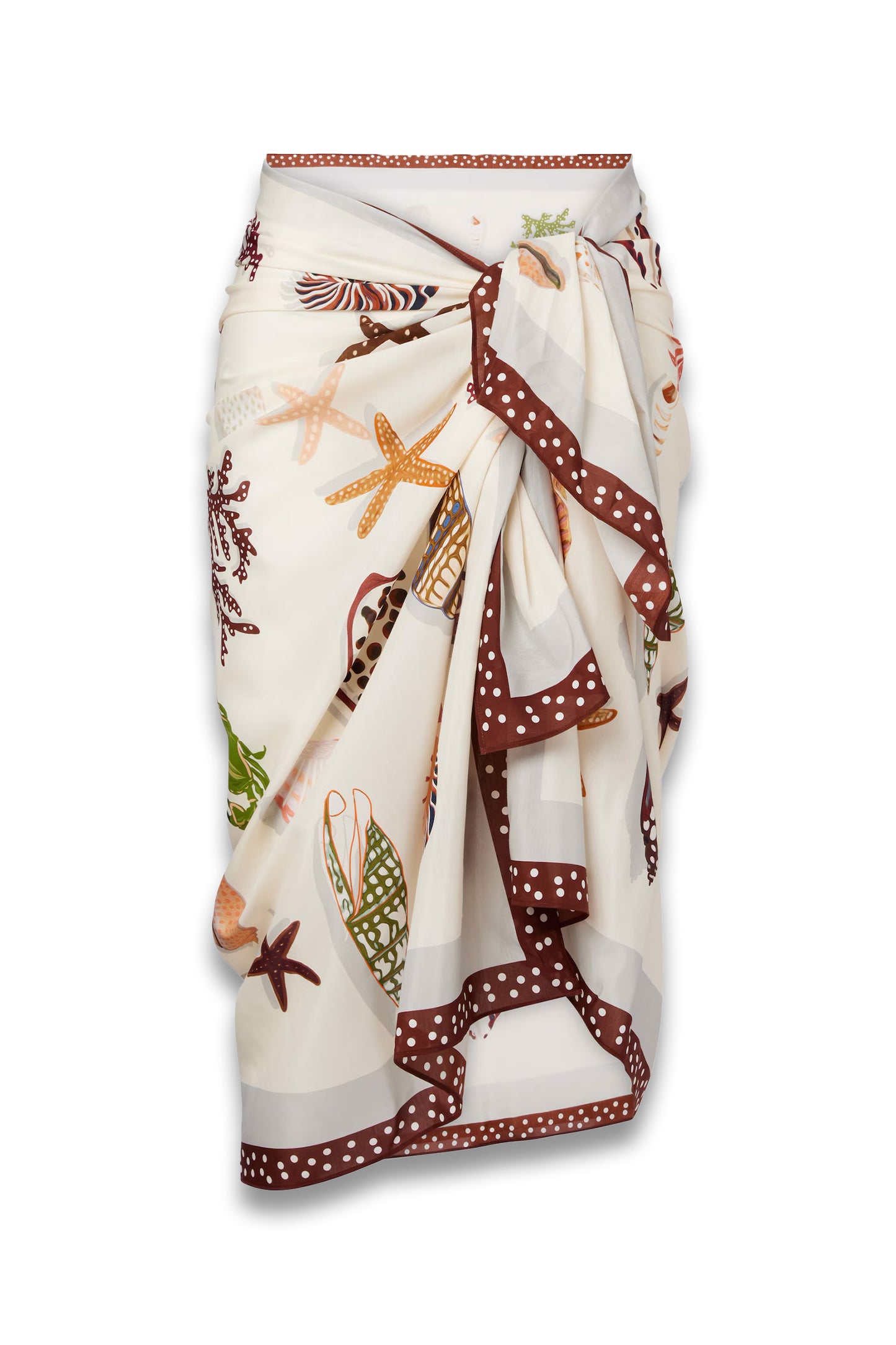 Latte cotton and silk beach cover-up