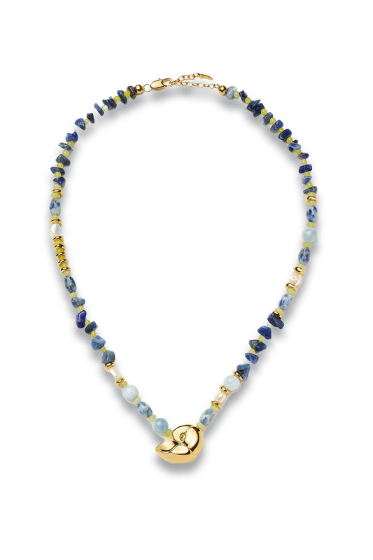 Shell Statement Multi Beaded Necklace