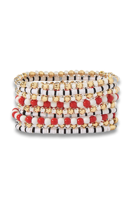 Colour Therapy Set of Eight Enamel and Gold-Tone Bracelets