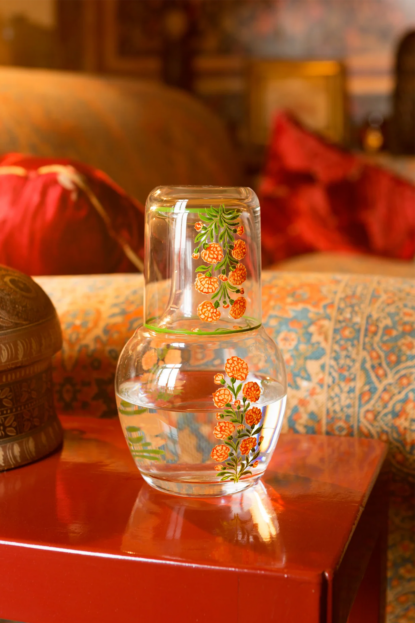 Murano Marigold Hand-Painted Bedside Set