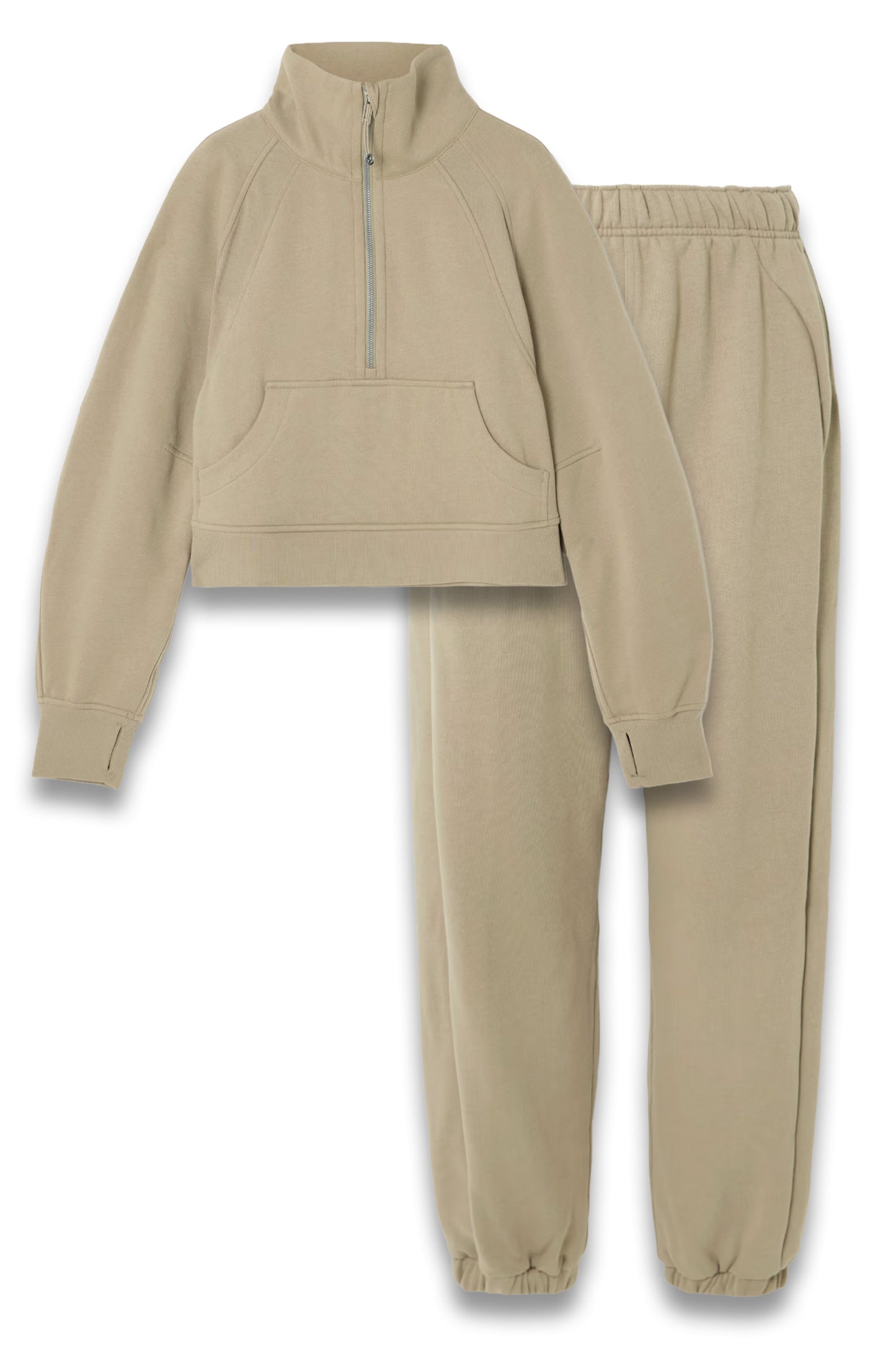 Scuba Cotton-blend Fleece Sweatshirt and Mid-rise Jersey Track Pants