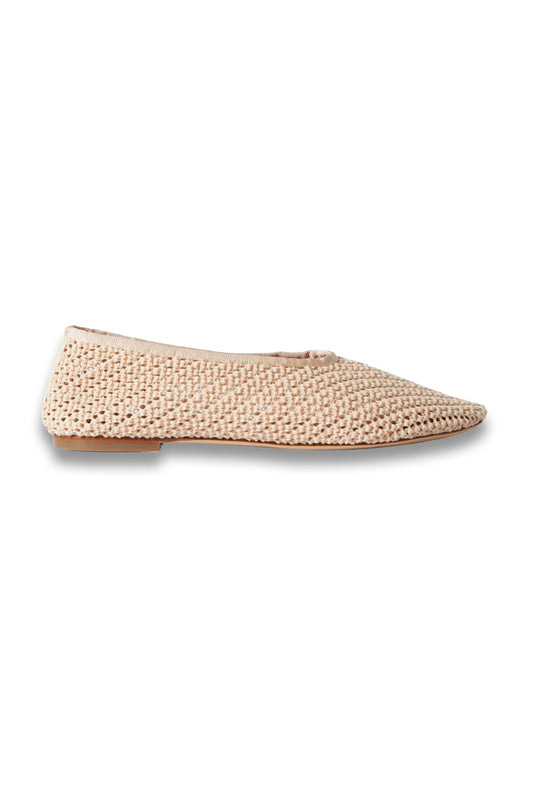 Alba Grosgrain-trimmed Crocheted Ballet Flats