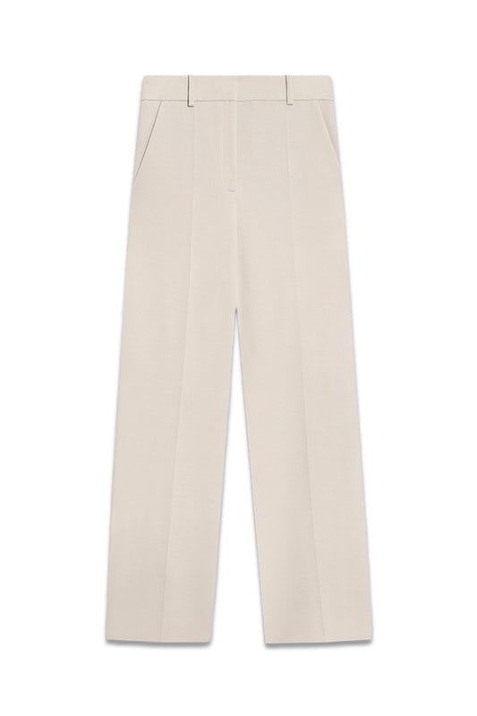 Alzira Straight-Leg Trousers Stone Stretch Tailoring