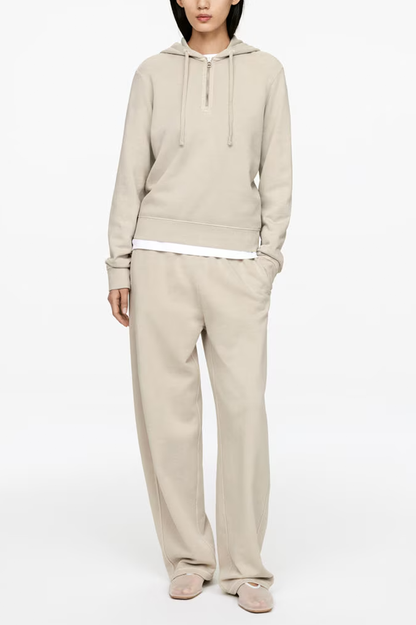Half-Zip Cotton Hoodie