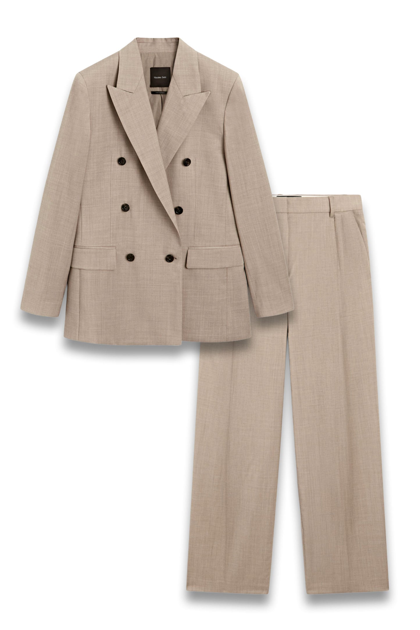 100% Wool Double-breasted Blazer And Darted Trousers