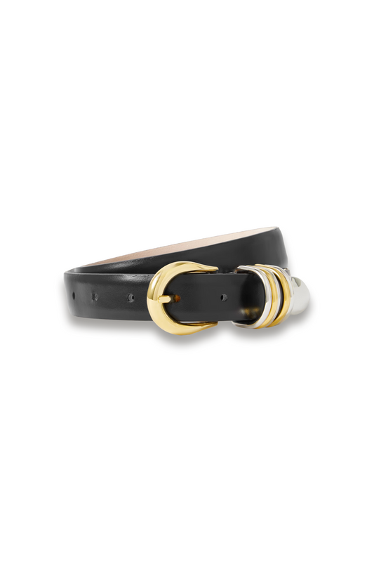Hollyhock Embellished Leather Belt
