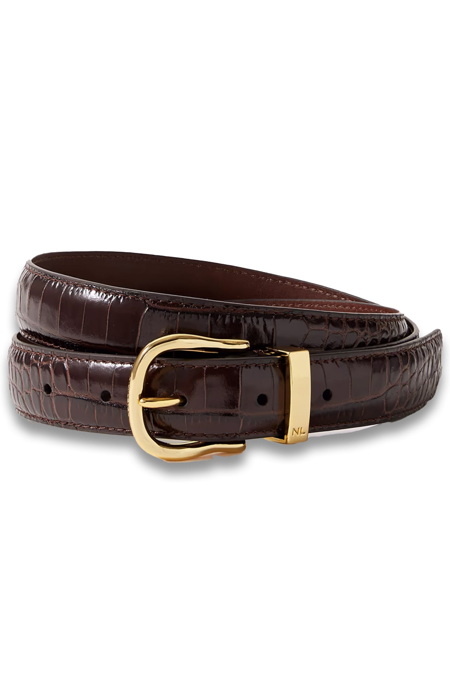 Louise croc-effect leather belt