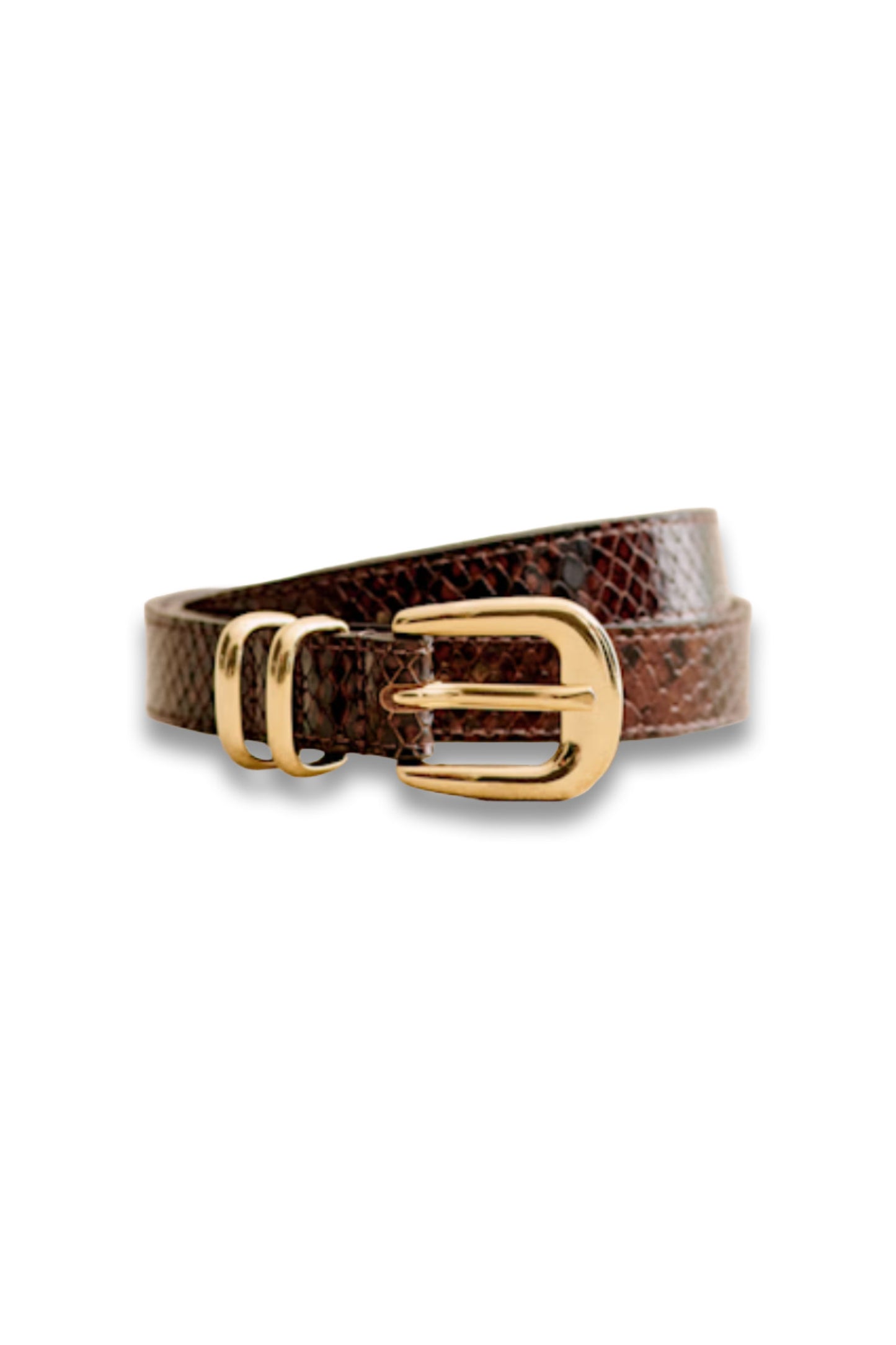 Livie Belt Brown Python Print