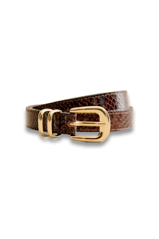 Livie Belt Brown Python Print