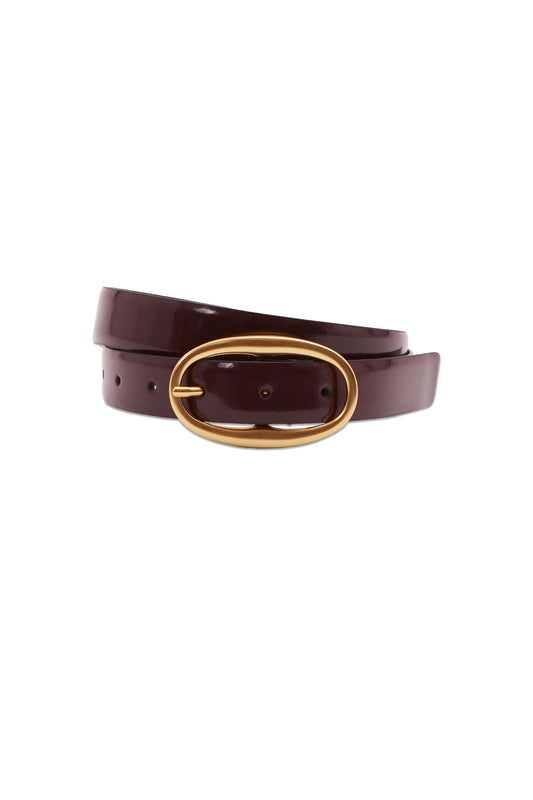 Drew Patent Leather Oval Buckle Belt