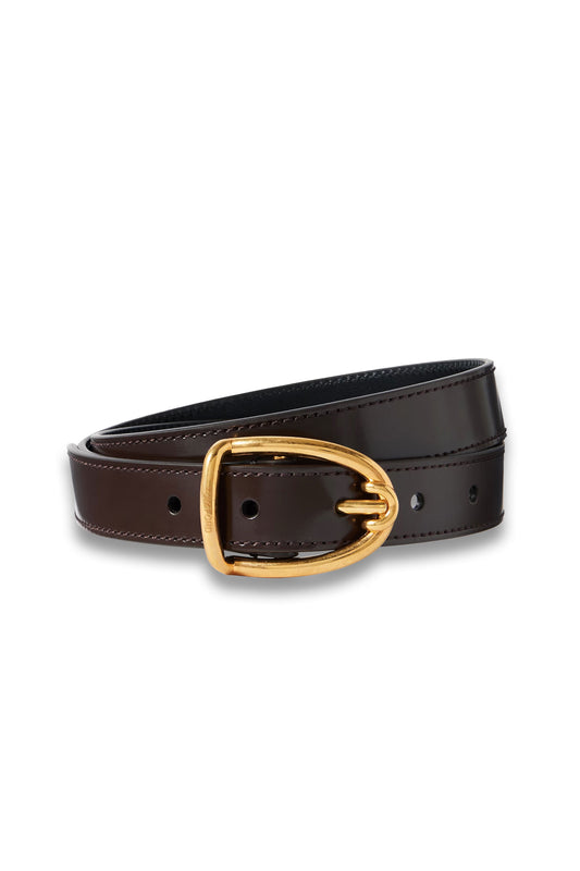 Glossed-Leather Belt