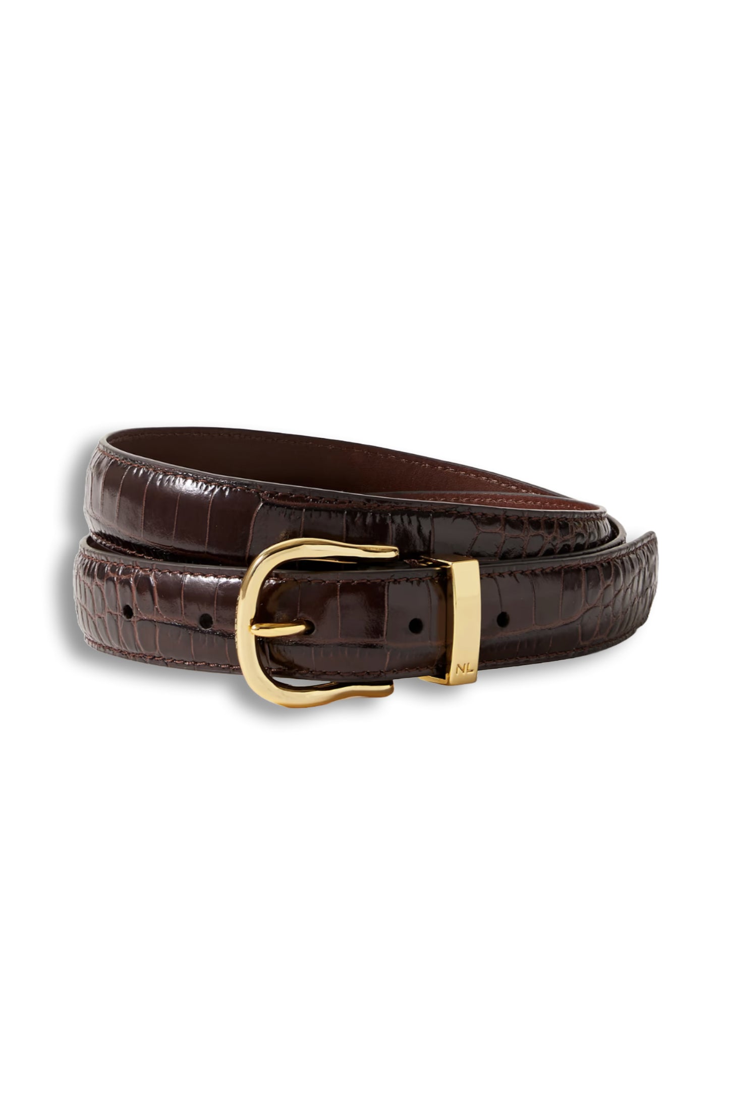 Louise Croc-effect Leather Belt