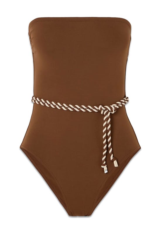 Twist Majorette Belted Strapless Swimsuit
