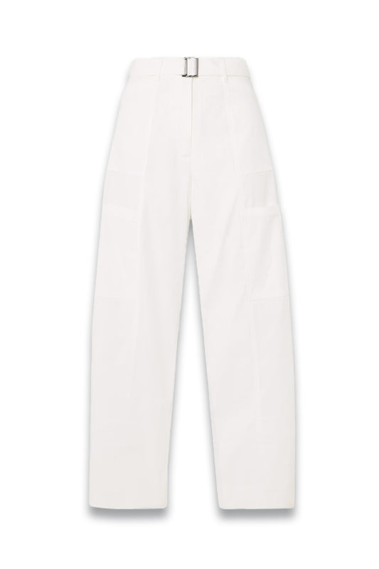 Utility Belted Cotton-Blend Wide-Leg Pants