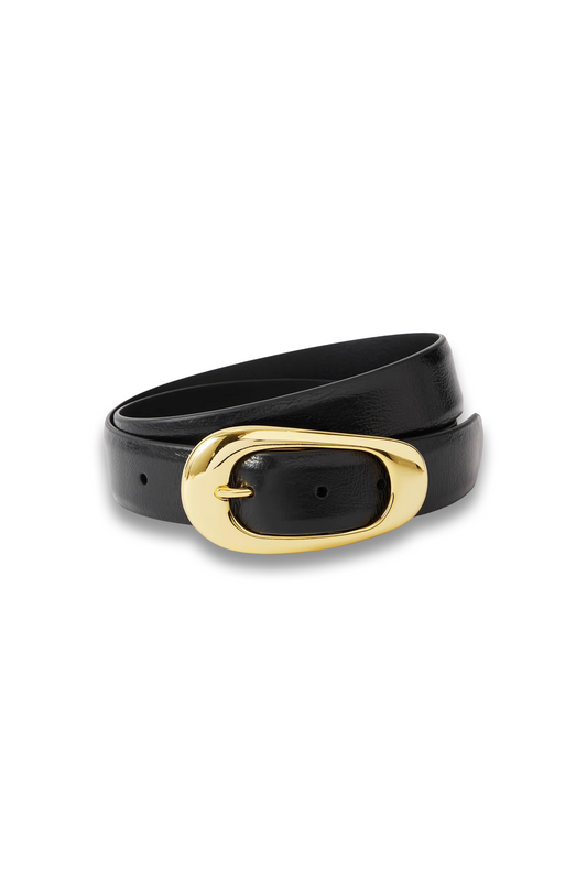 Textured Patent-leather Belt
