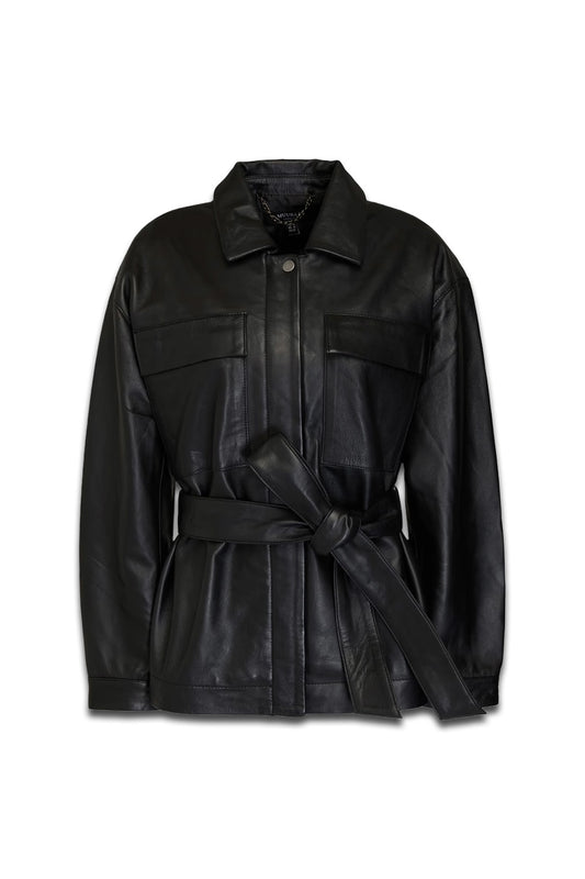 Belted Leather Jacket