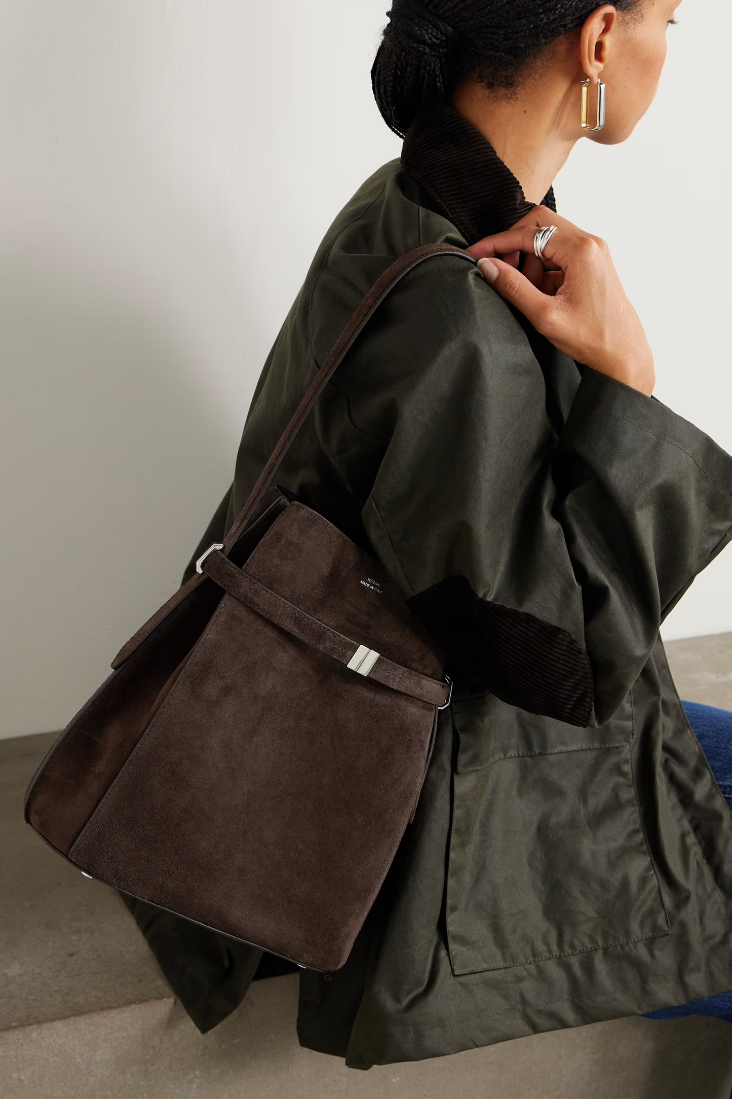 Belted Suede Tote