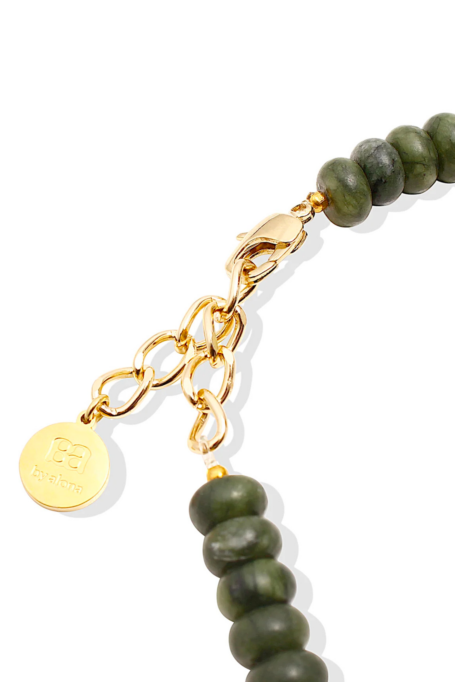 Beverly Necklace in Green Jade and Gold
