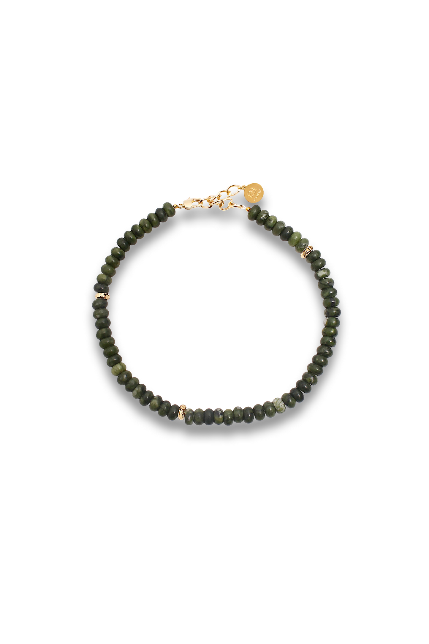 Beverly Necklace in Green Jade and Gold
