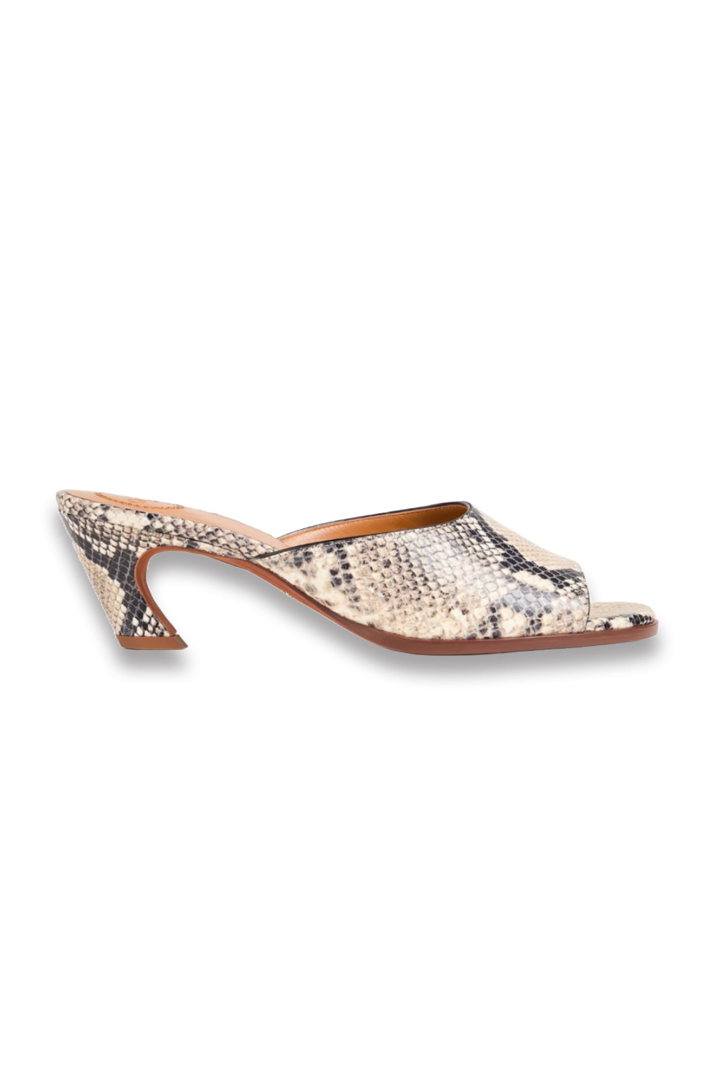 Oli Snake-Effect Leather Mules