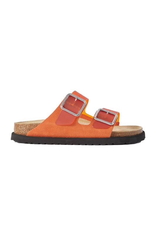 Arizona Milky Suede-trimmed PVC Sandals