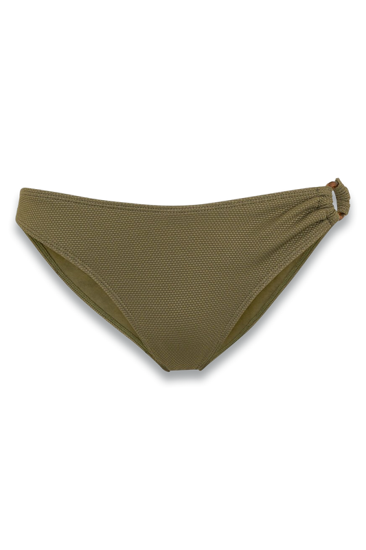 Khaki Ring Detail Bikini Bottom