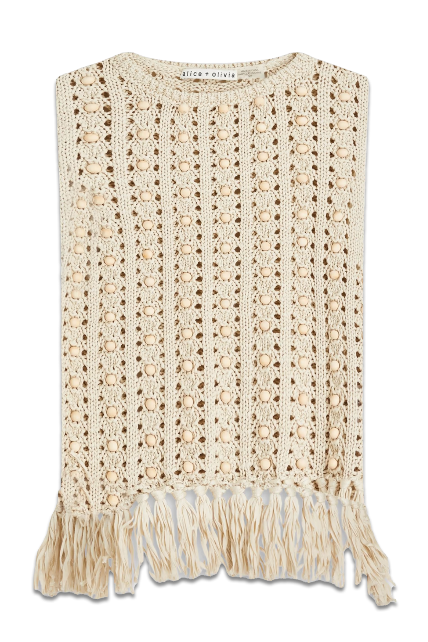 Embellished Crocheted Cotton Top