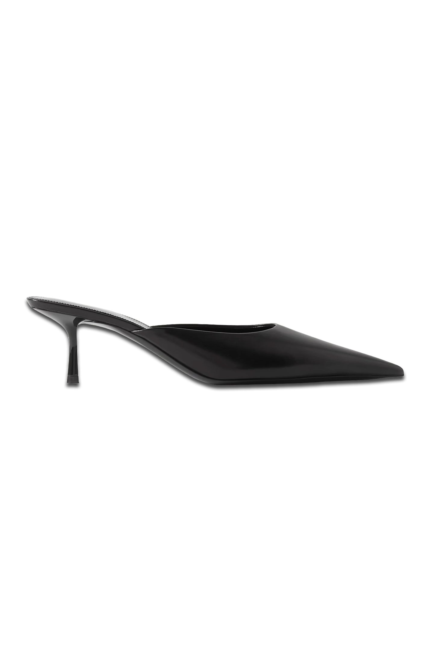 Barbara glossed-leather mules