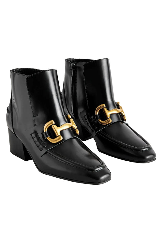 Snaffle-Trim Ankle Boots