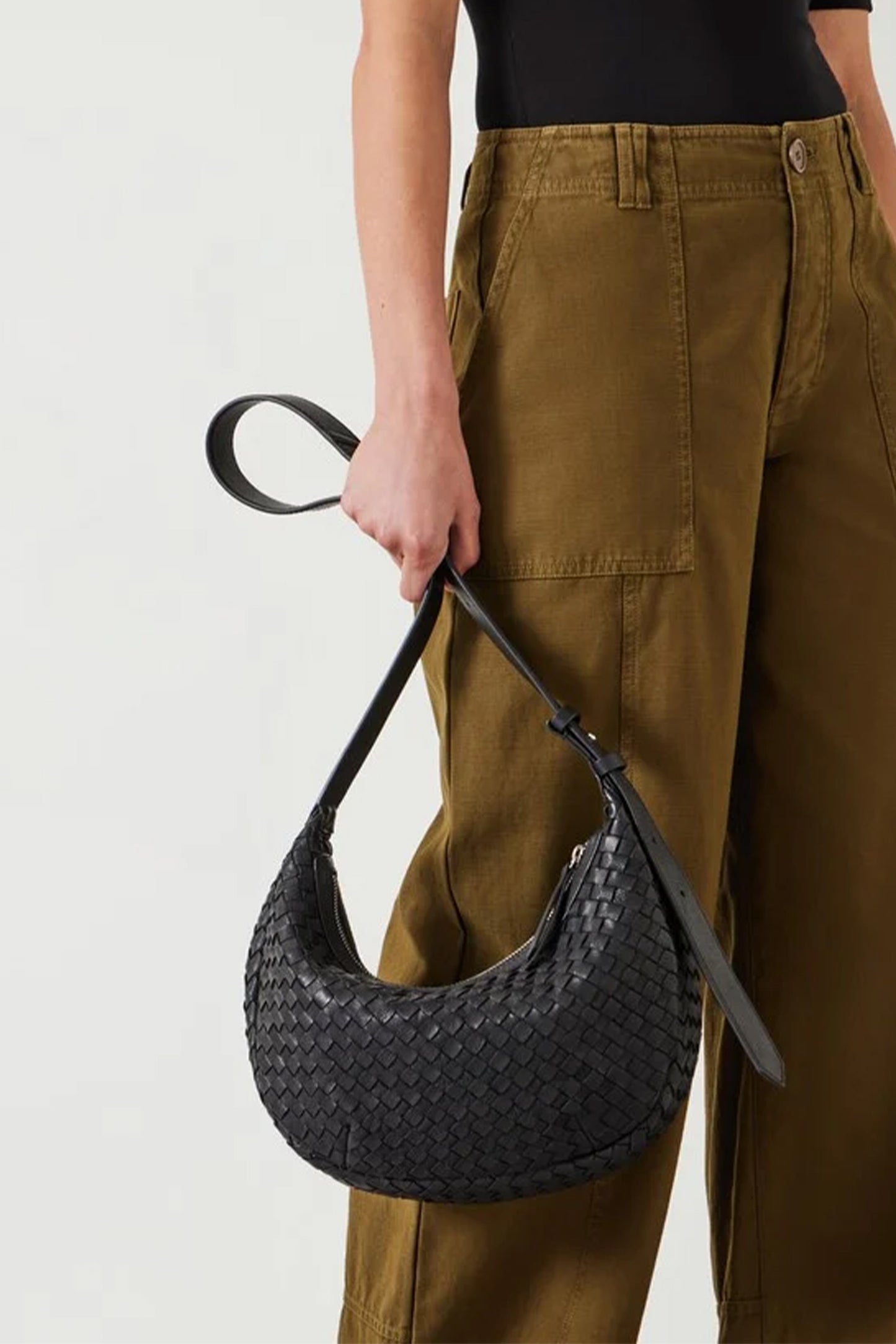 Lydia Weave Leather Crossbody Bag