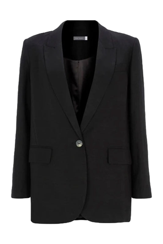 Black Linen Blend Blazer