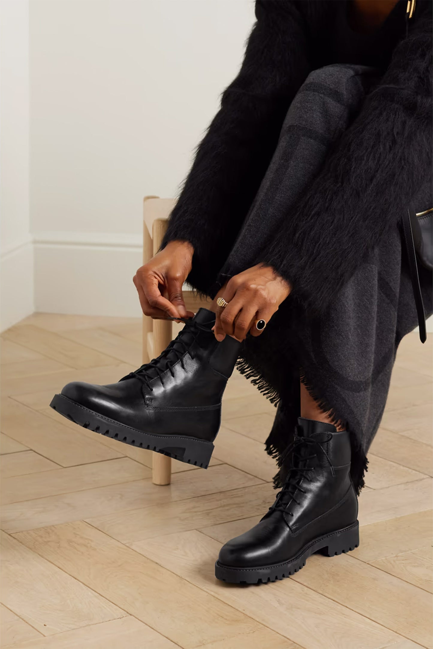 + NET SUSTAIN The Husky lace-up leather boots