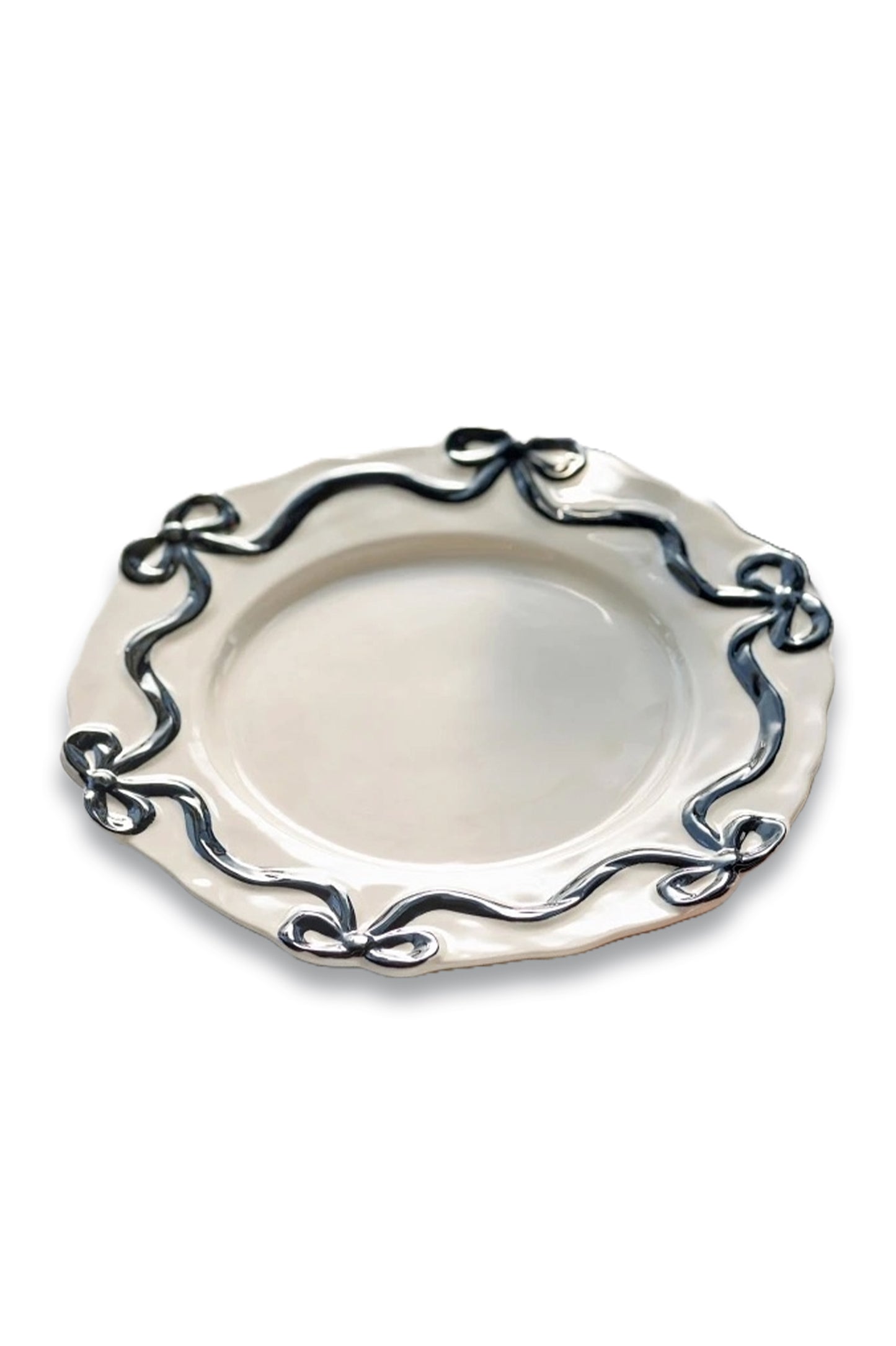 Benedita Bow Stoneware Side Plates, Set of 4