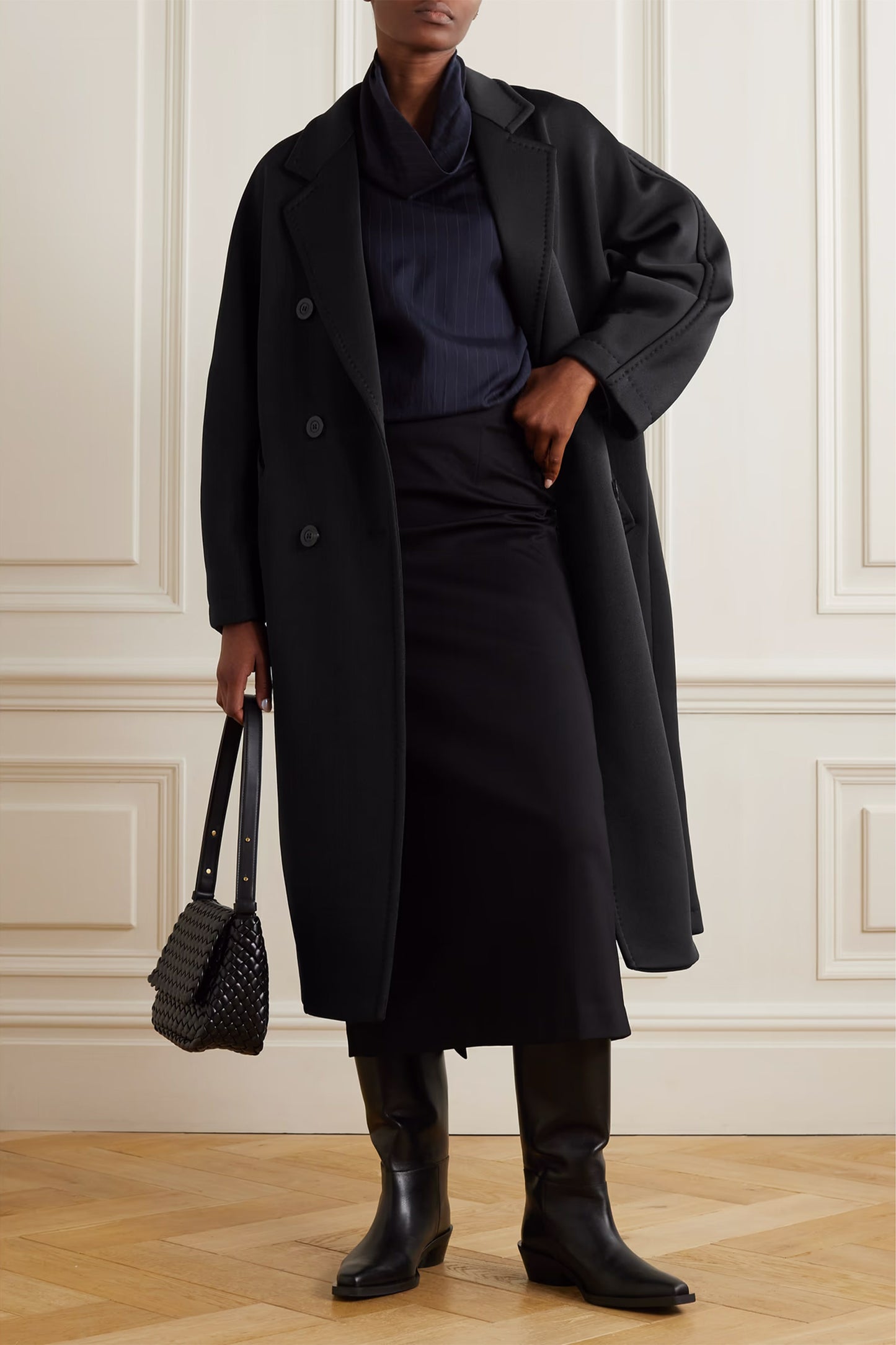 Madame double-breasted woven coat