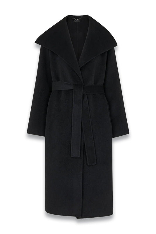 Black Cosima Double Face Collar Coat