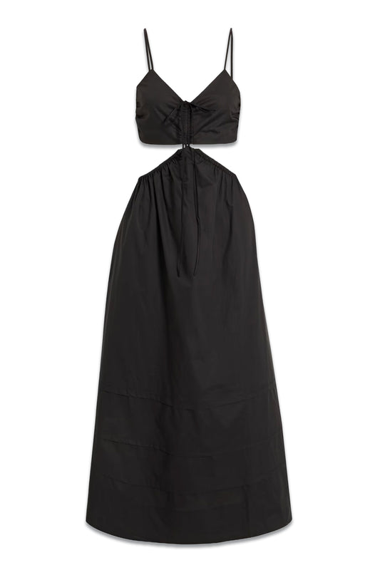 Baylee Cutout Gathered Cotton-poplin Midi Dress