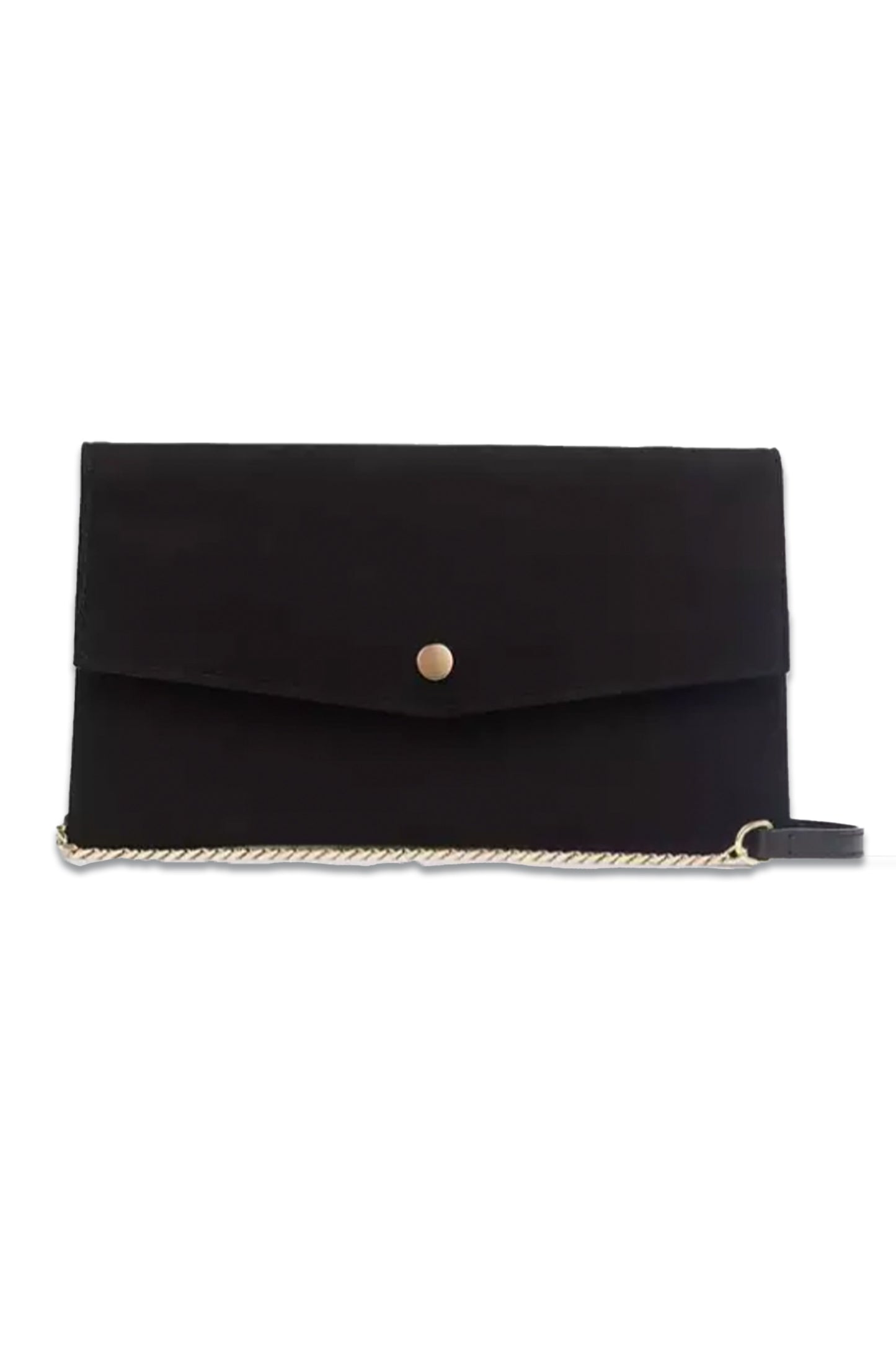 Layla Black Suede Envelope Clutch