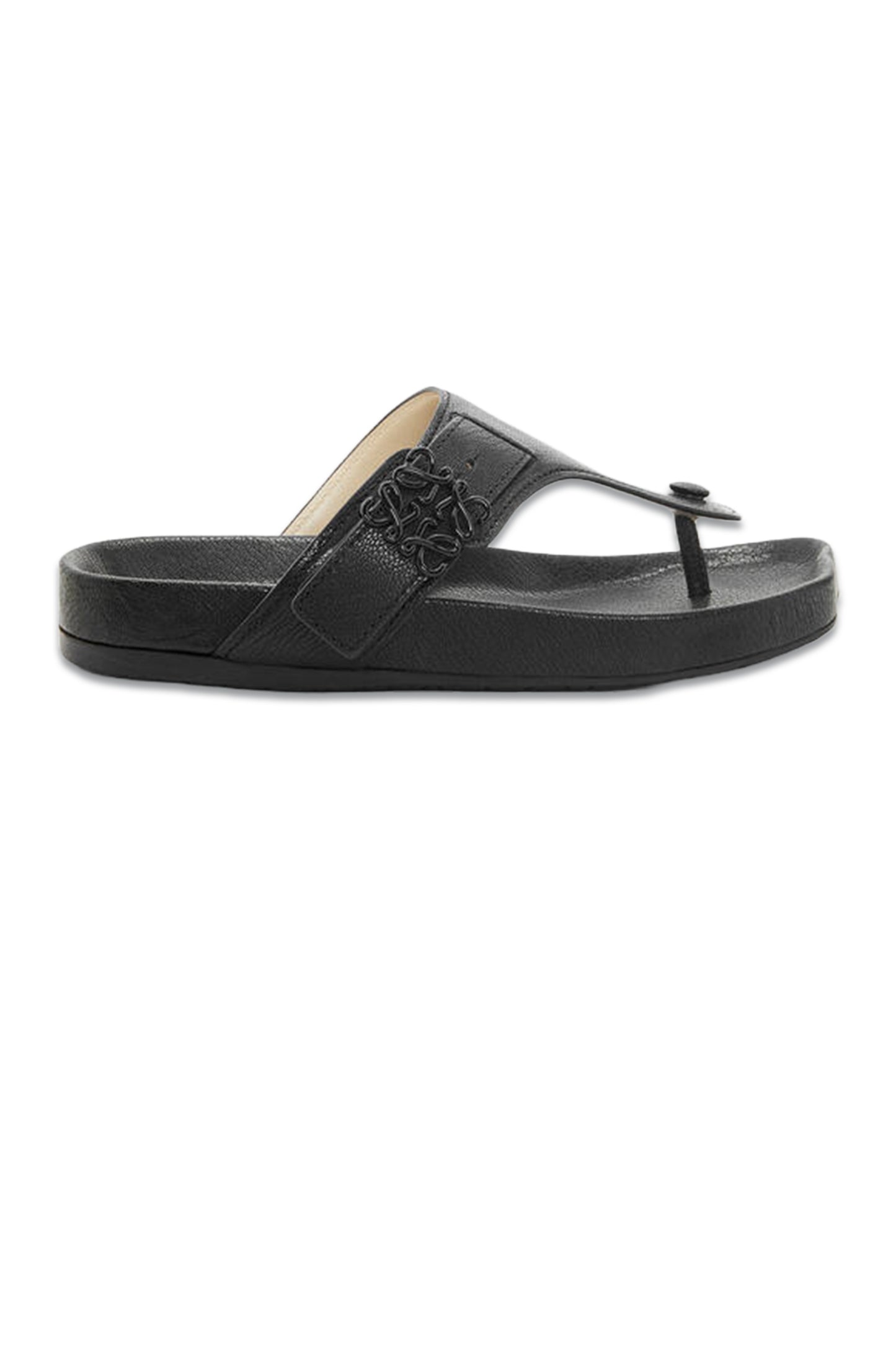 Comfort Anagram-Buckle 35 Leather Sandals Black