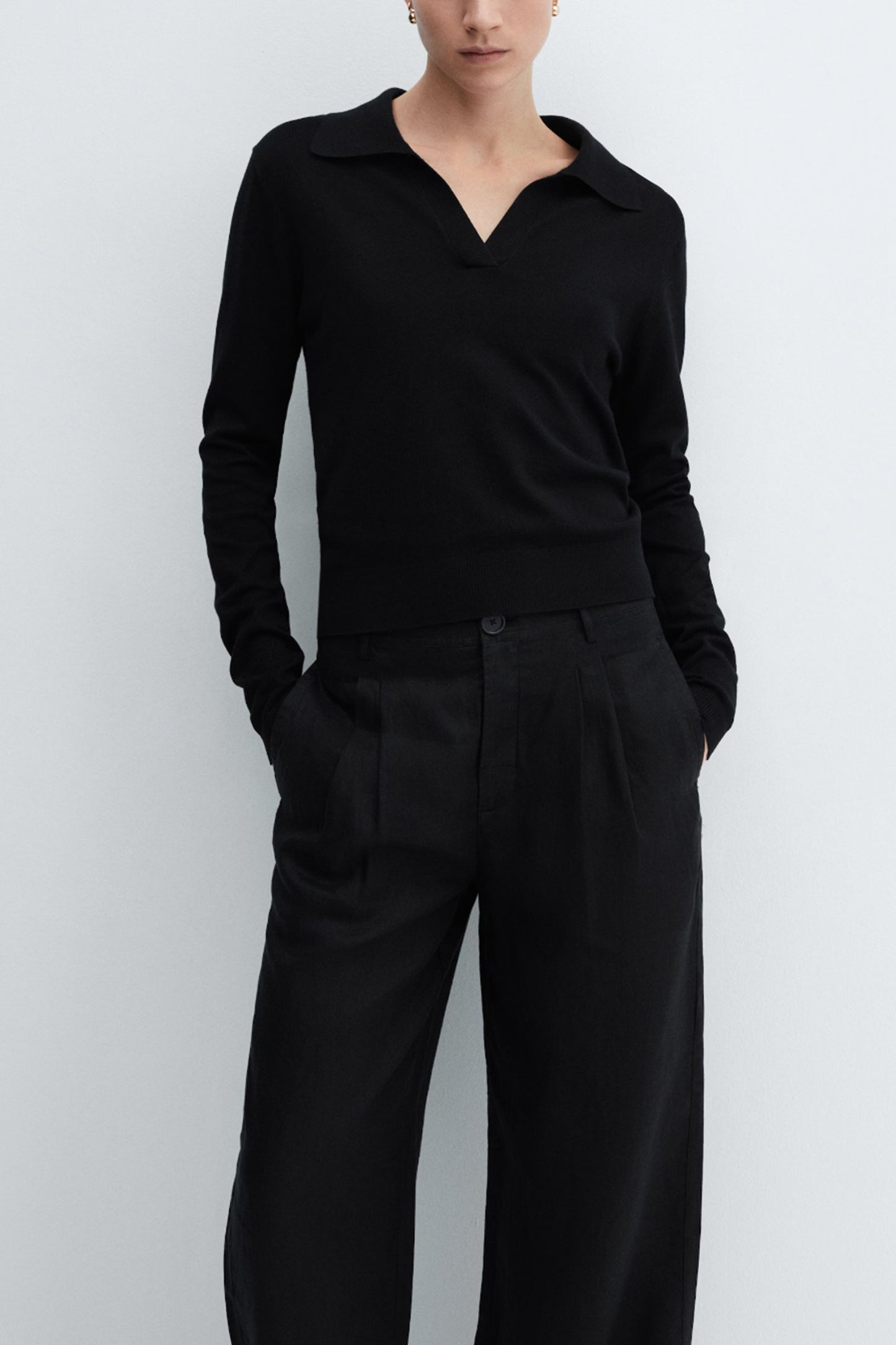 Knitted Polo Neck Sweater