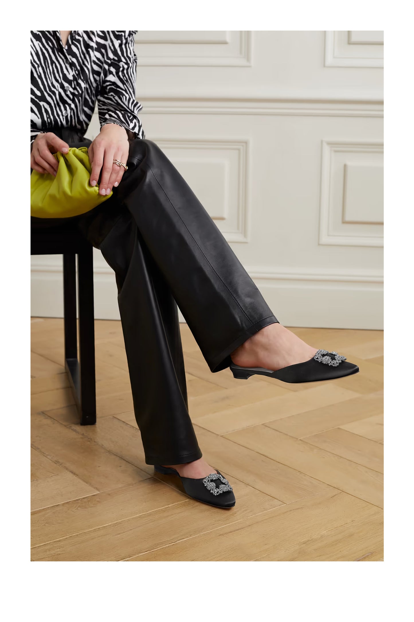 Hangisi embellished satin slippers