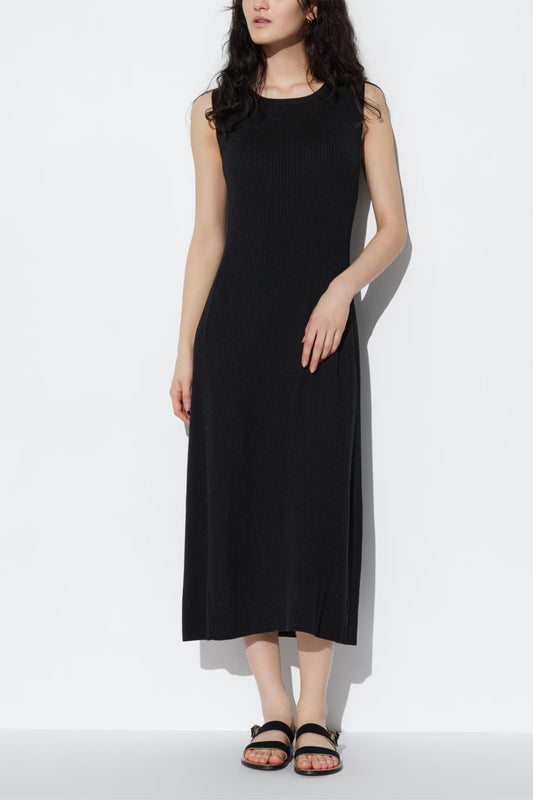 Cotton Blend Knit Sleeveless Dress