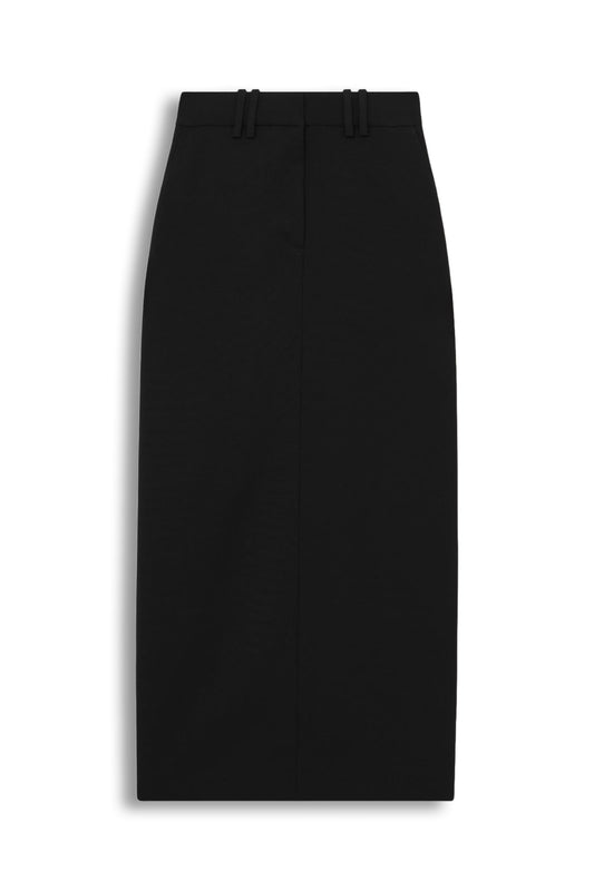 Brittany Wool-Blend Tailored Pencil Skirt in Black