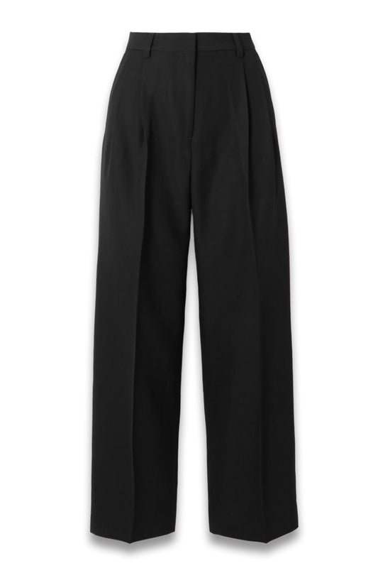 Pleated Wool Wide-leg Trousers