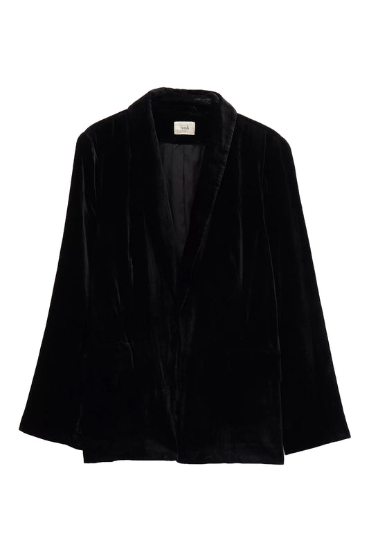 Marina Velvet Blazer, Black
