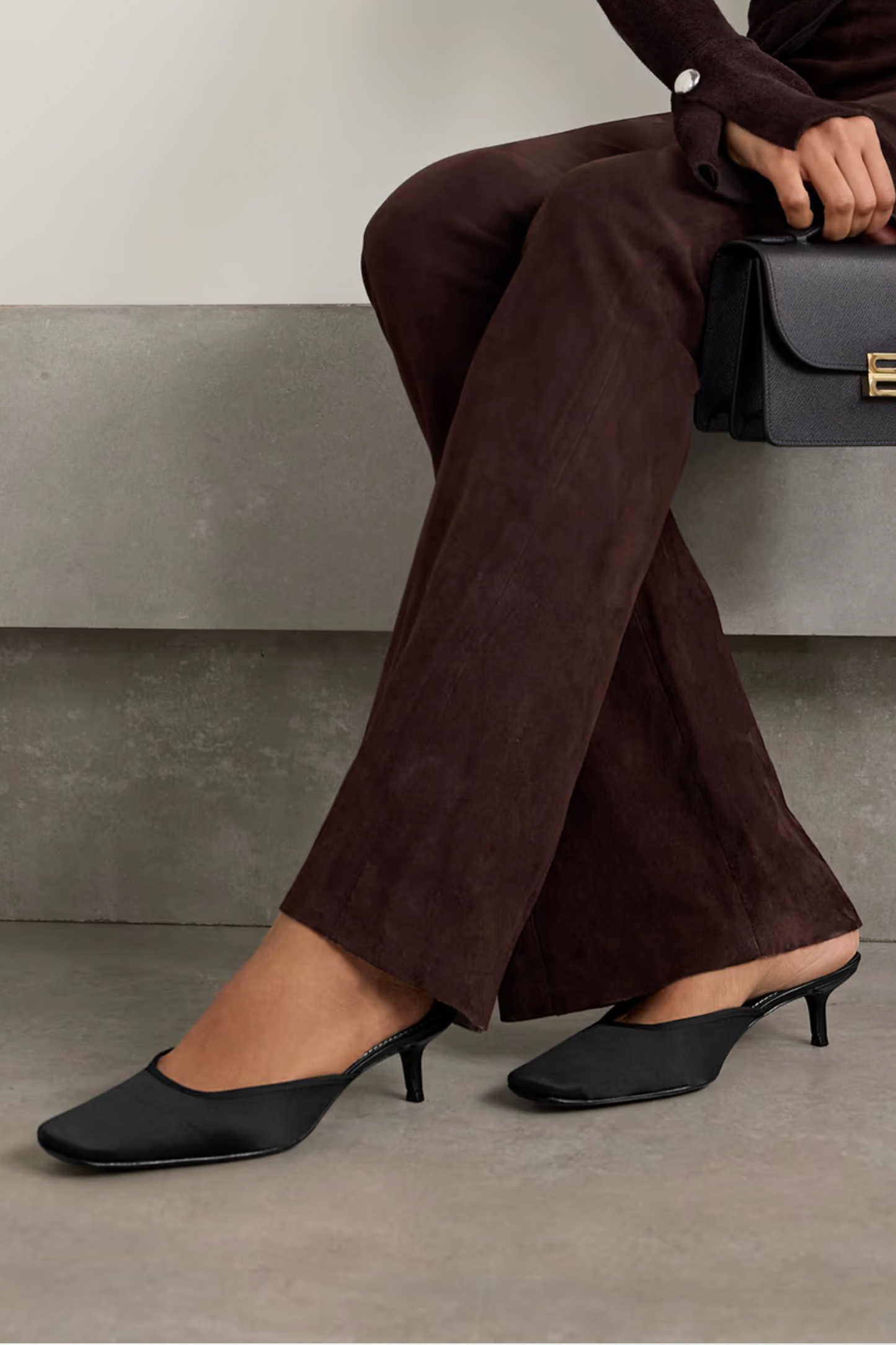 Otto Grosgrain-Trimmed Satin Mules