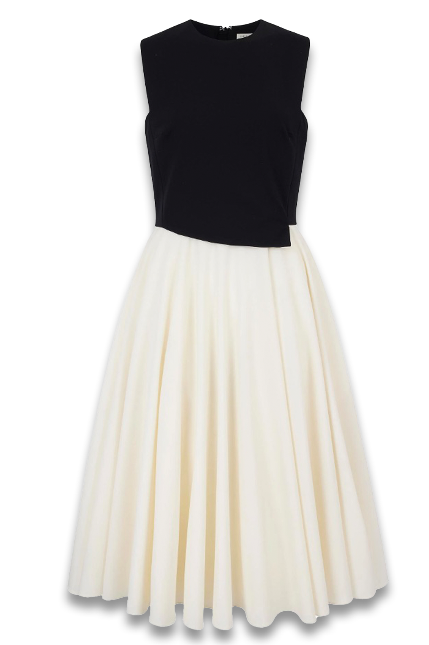 Federica Dress In Black & Ivory Summer Wool